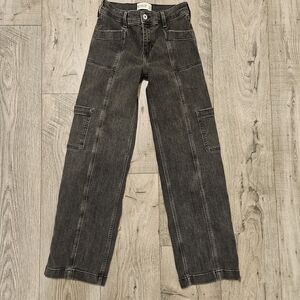 Not FOR SALE! Abercrombie Kids Black Cargo High Rise Wide Leg Long  Jeans Sz.